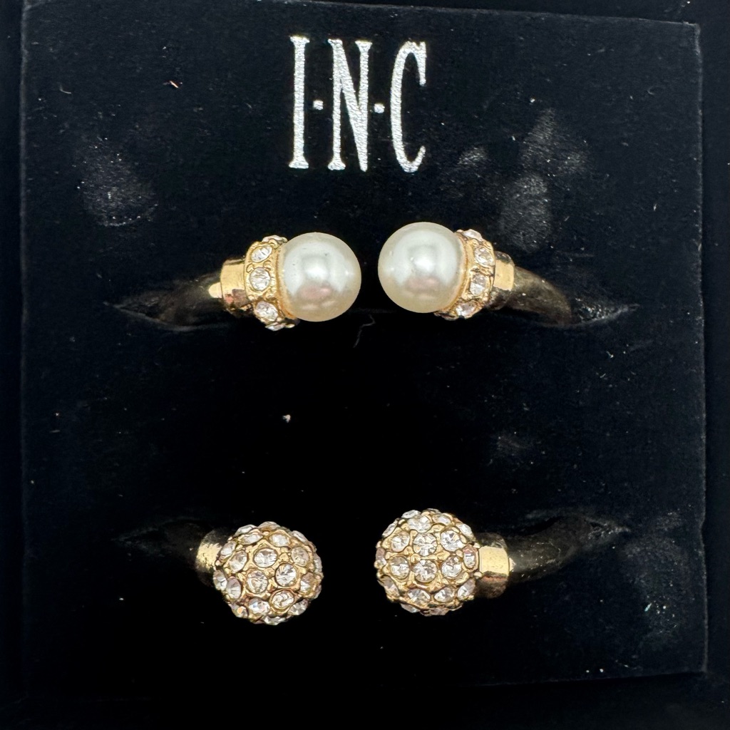 Inc International Concepts Faux Pearl And Crystal Set Of Bracelets Retail 2950 25$